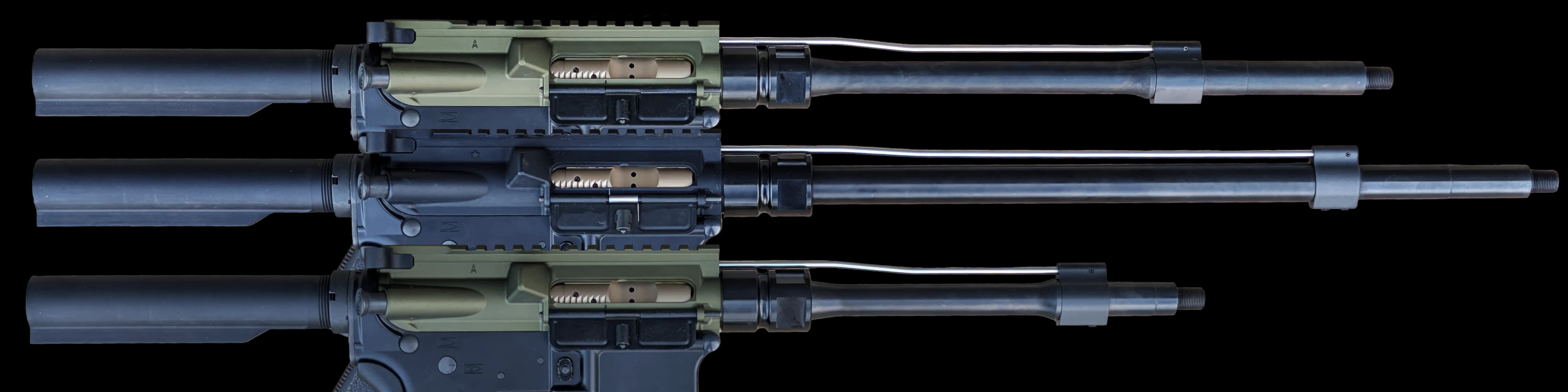 The AR-15 hosts used for the 5.56 barrel-length sweep
